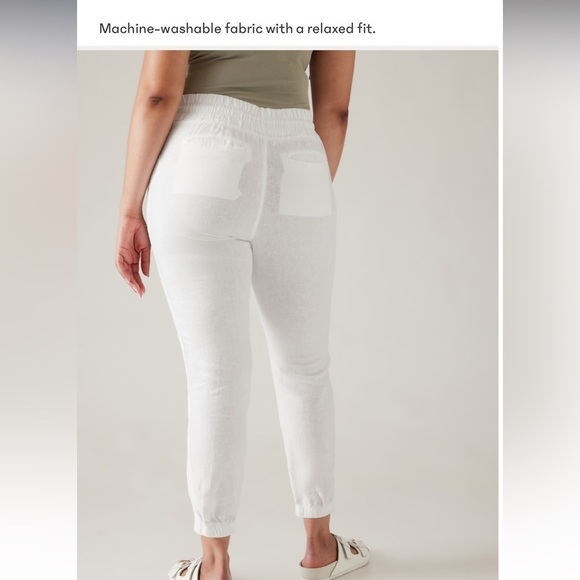 Athleta Cabo Linen Jogger White NWT - Picture 2 of 10